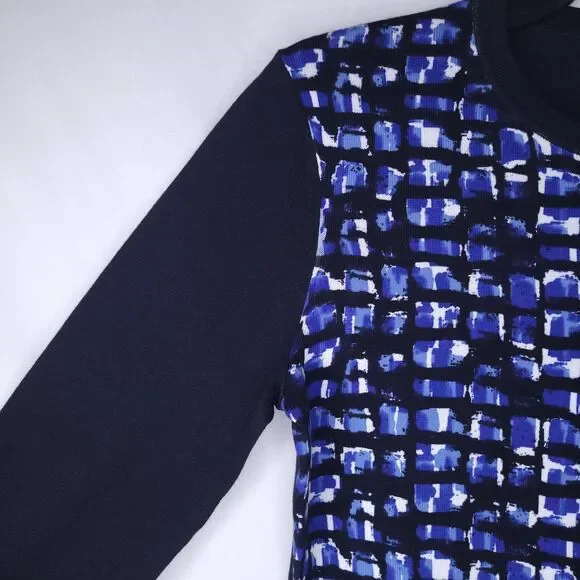 Brooks Brothers Cardigan Womens Small Blue Twinset Abstract Cotton Jersey NWT - Picture 3 of 12